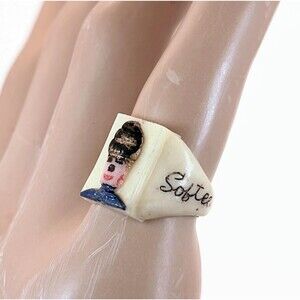 Vintage Ring Plastic: Mister Softee Ice Cream Mascot Hand Painted